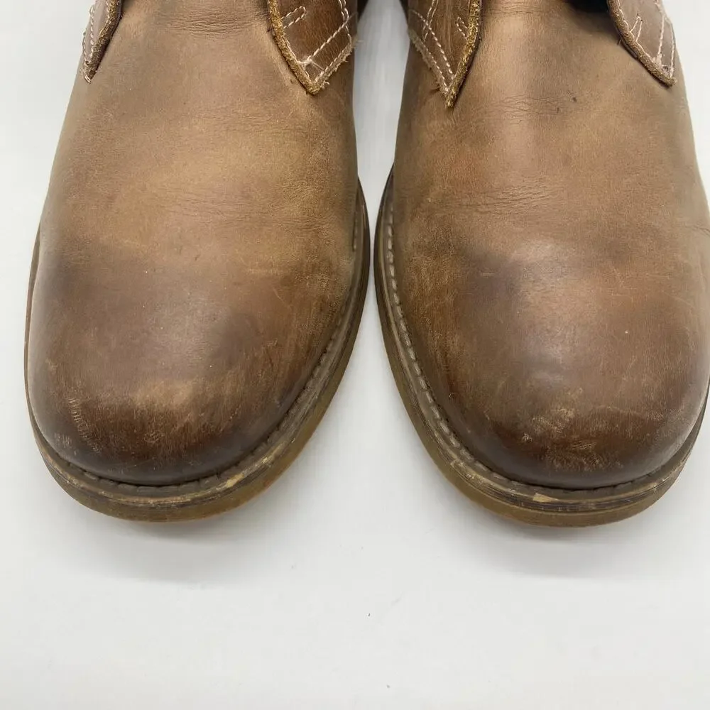 BedStu Brown Leather Chukka Boots Lace-Up Minimalist Casual Men's size 10